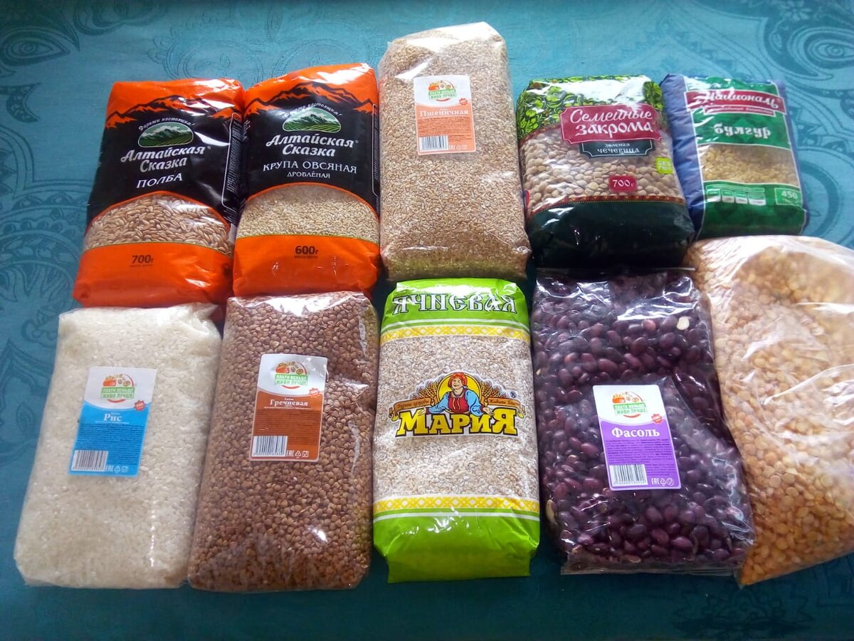 Крупы, используемые в моём питании
