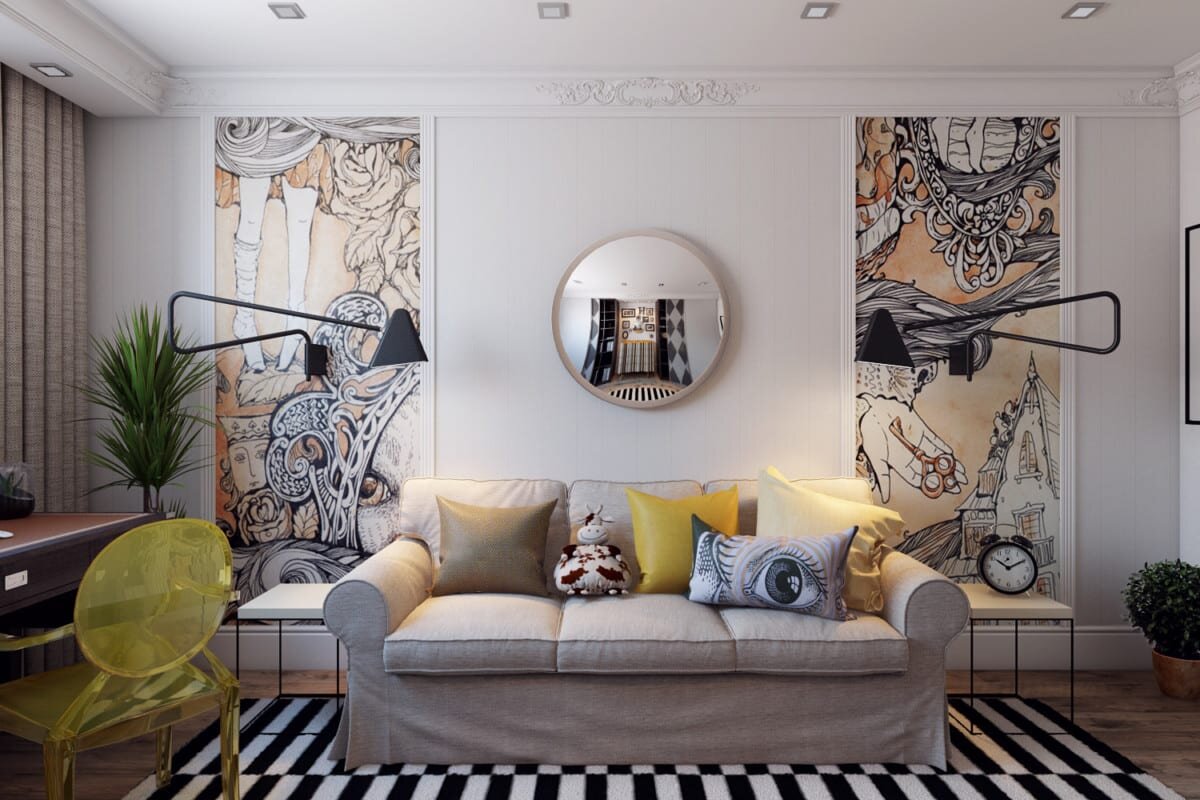 Обои в зал в квартире: фото дизайнов интерьера, комбинированные варианты, сочетания цветов