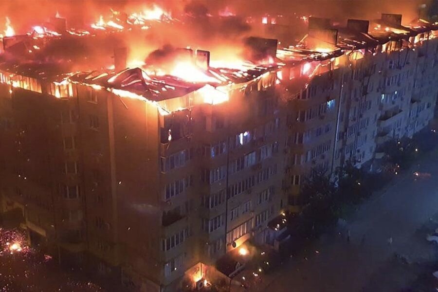 Сгоревший дом в Краснодаре