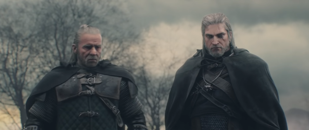 Весемир и Геральт в кинематографическом ролике - "След"