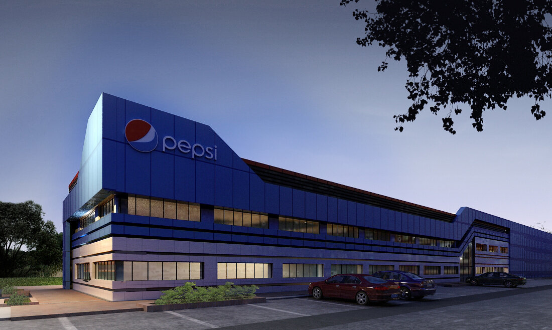 Даже сама фабрика Pepsi выглядит солидно
