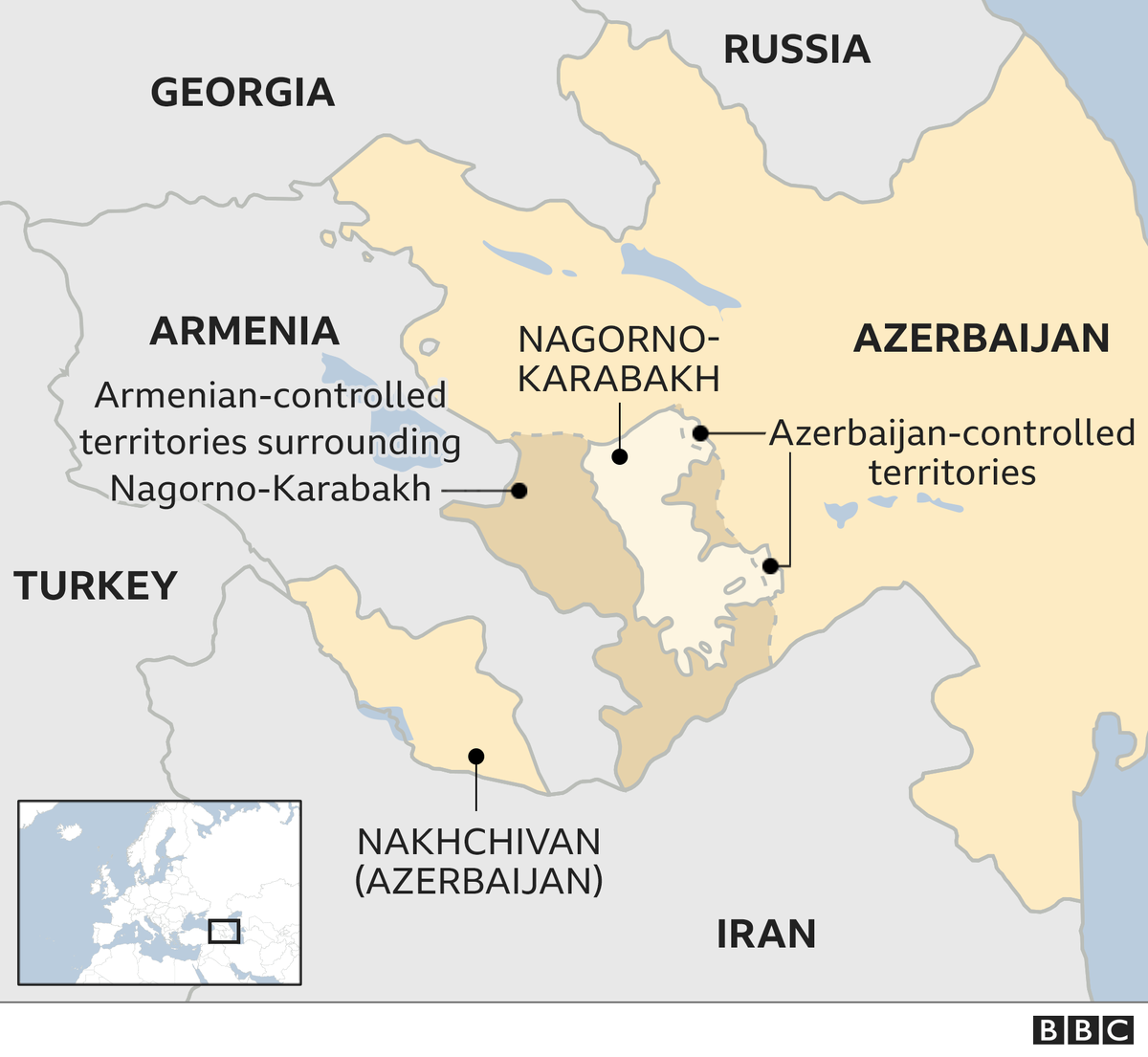 Армяно азербайджанского конфликта карта