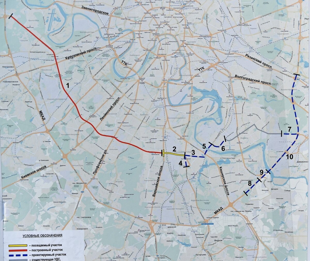 Южная хорда подробная схема на карте москвы