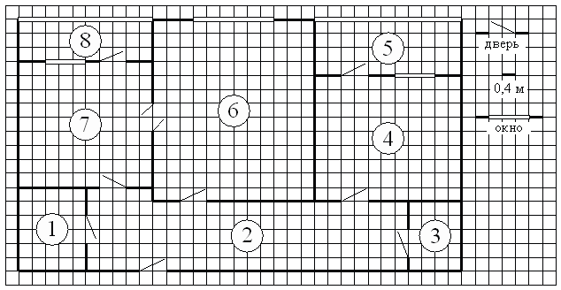 На рисунке план квартиры в пятиэтажном кирпичном доме