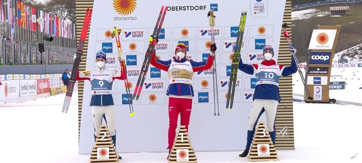 Александр Большунов. Почетное первое место.