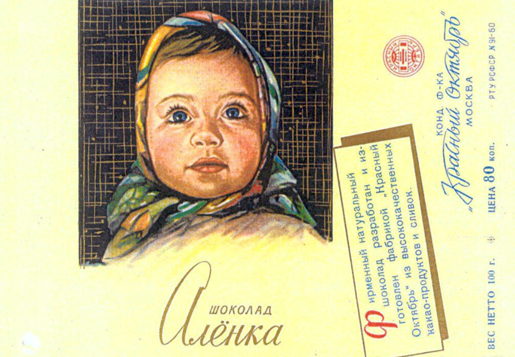 Обёртка знаменитой шоколадки, выпускаемой фабрикой "Красный Октябрь"