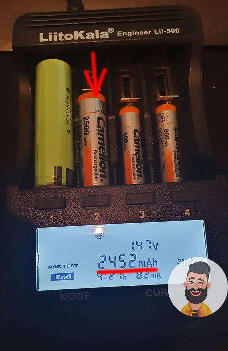  Зарядка аккумулятора Camelion 2500 mAh