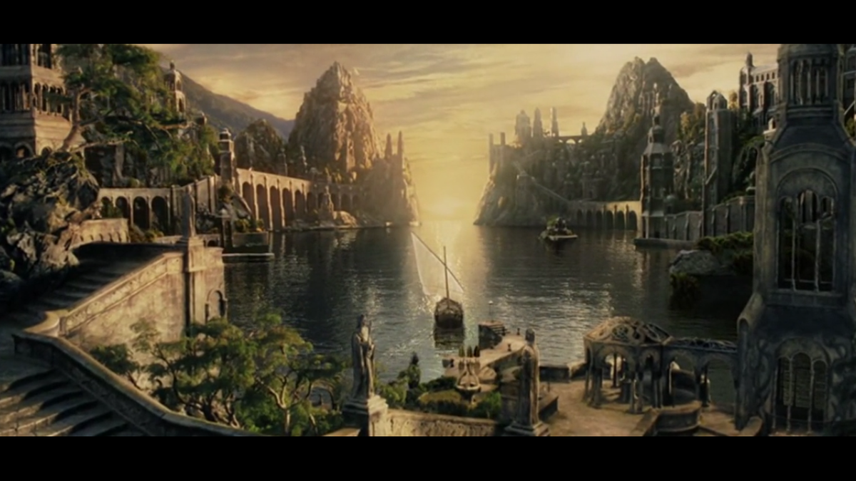 Отплытие в Валинор. Кадр из фильма "Властелин колец"