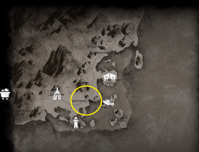 Зона запустение. Здесь найти лося легче всего (если он конечно заспавнился в этой области), просто идите по дороге и обязательно наткнетесь на рогатого. 