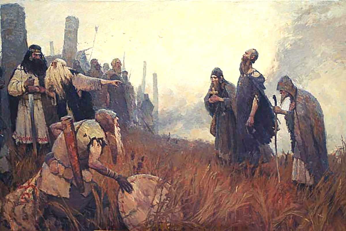 Крещение татар картина