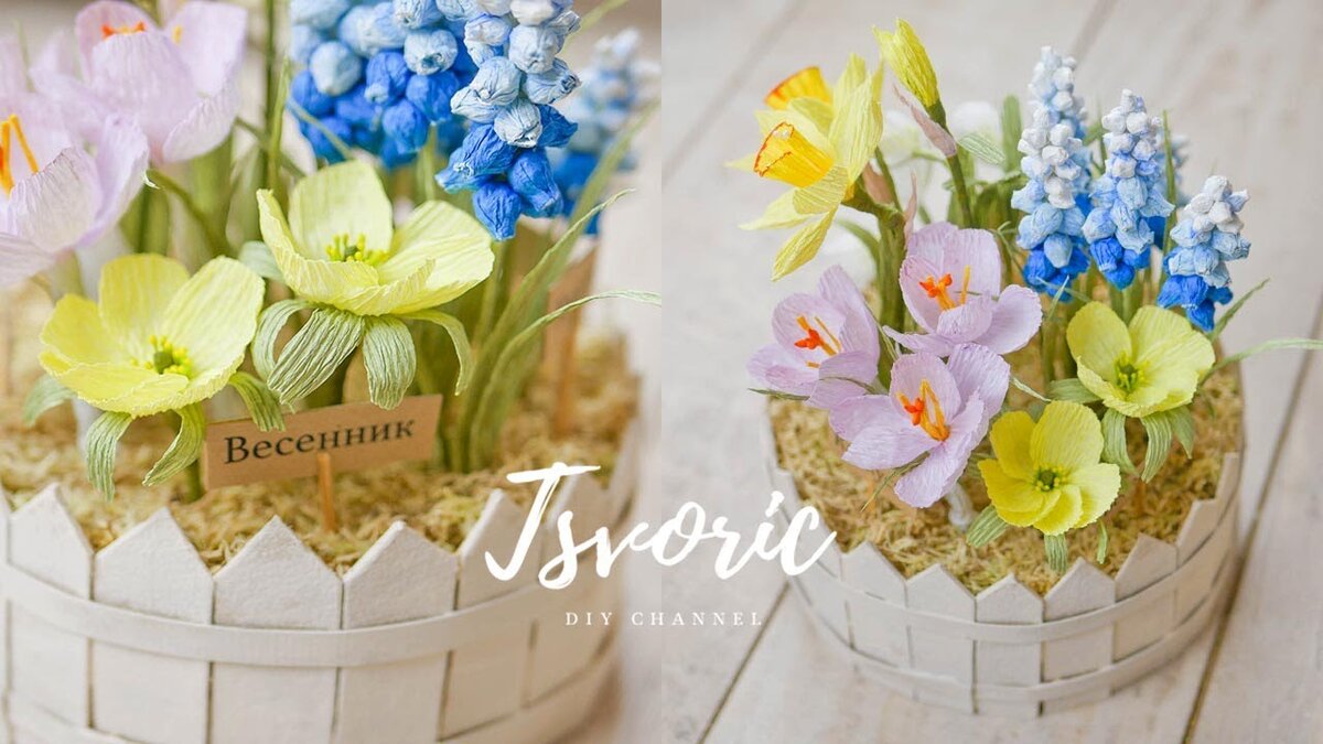 Кадр из мастера-класса "Клумба на окошке / ПЕРВОЦВЕТЫ / Какой у меня клеевой пистолет?! / DIY TSVORIC"