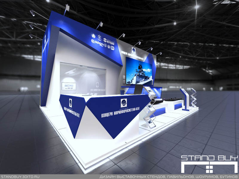 Проект выставочного стенда ОАО "Концерн Моринформсистема-Агат". Архитектор - Павел Сапов.