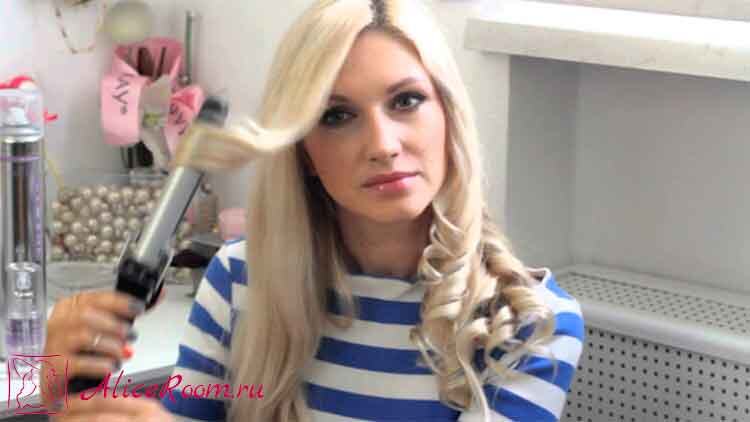 Классическая укладка волос плойкой