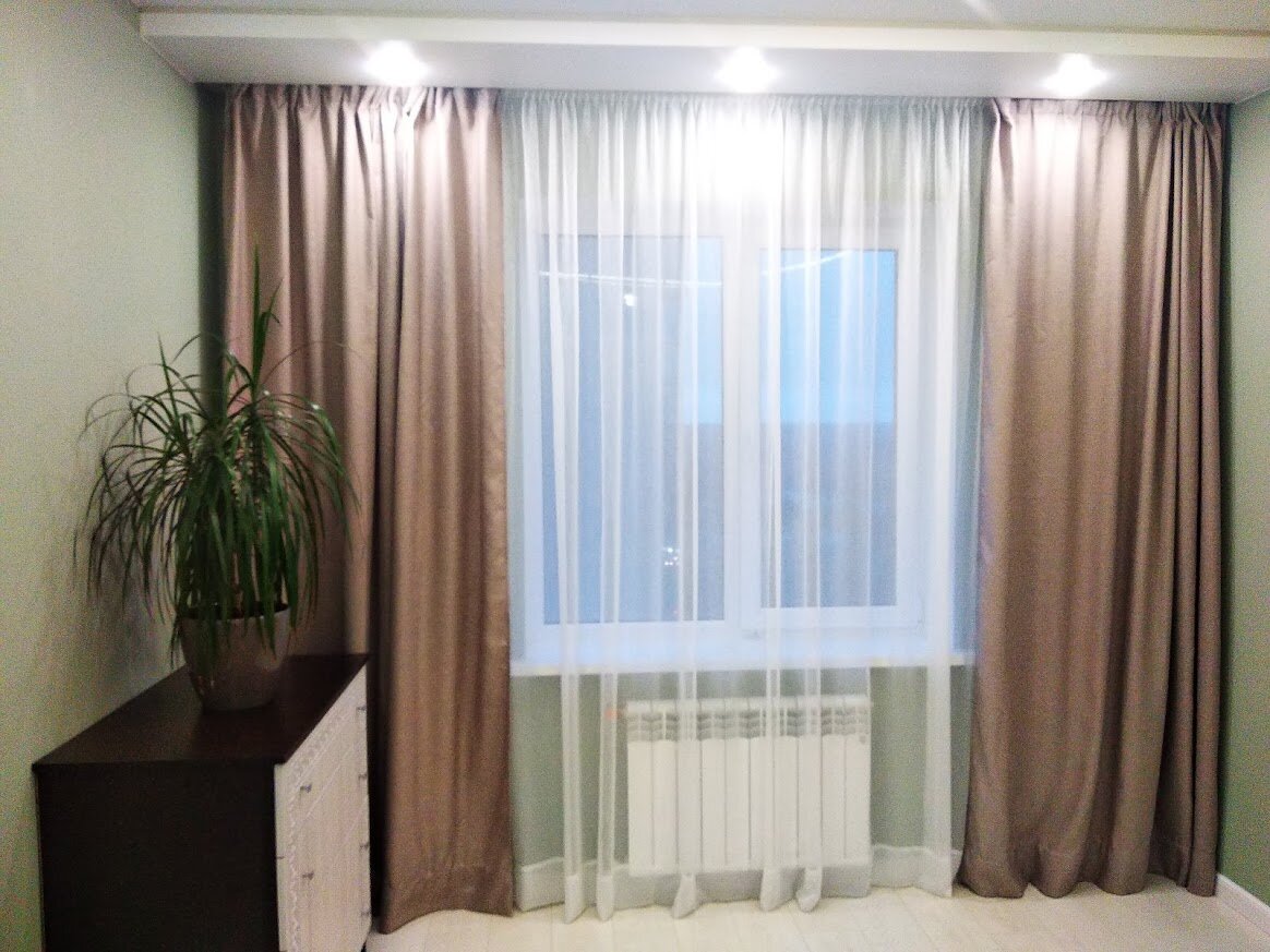 Шторы и тюль в спальне