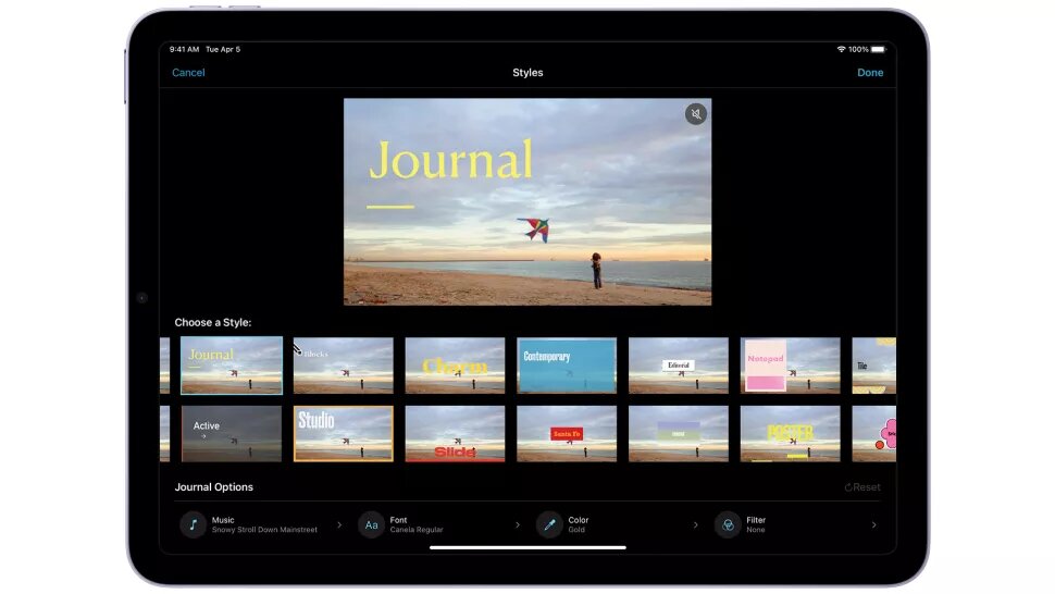 В iMovie можно выбрать различные стили, которые будут соответствовать вашему проекту