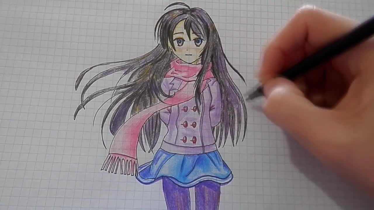 Как нарисовать АНИМЕ ДЕВУШКУ/ How to draw an ANIME GIRL | Рисуем Просто |  Дзен