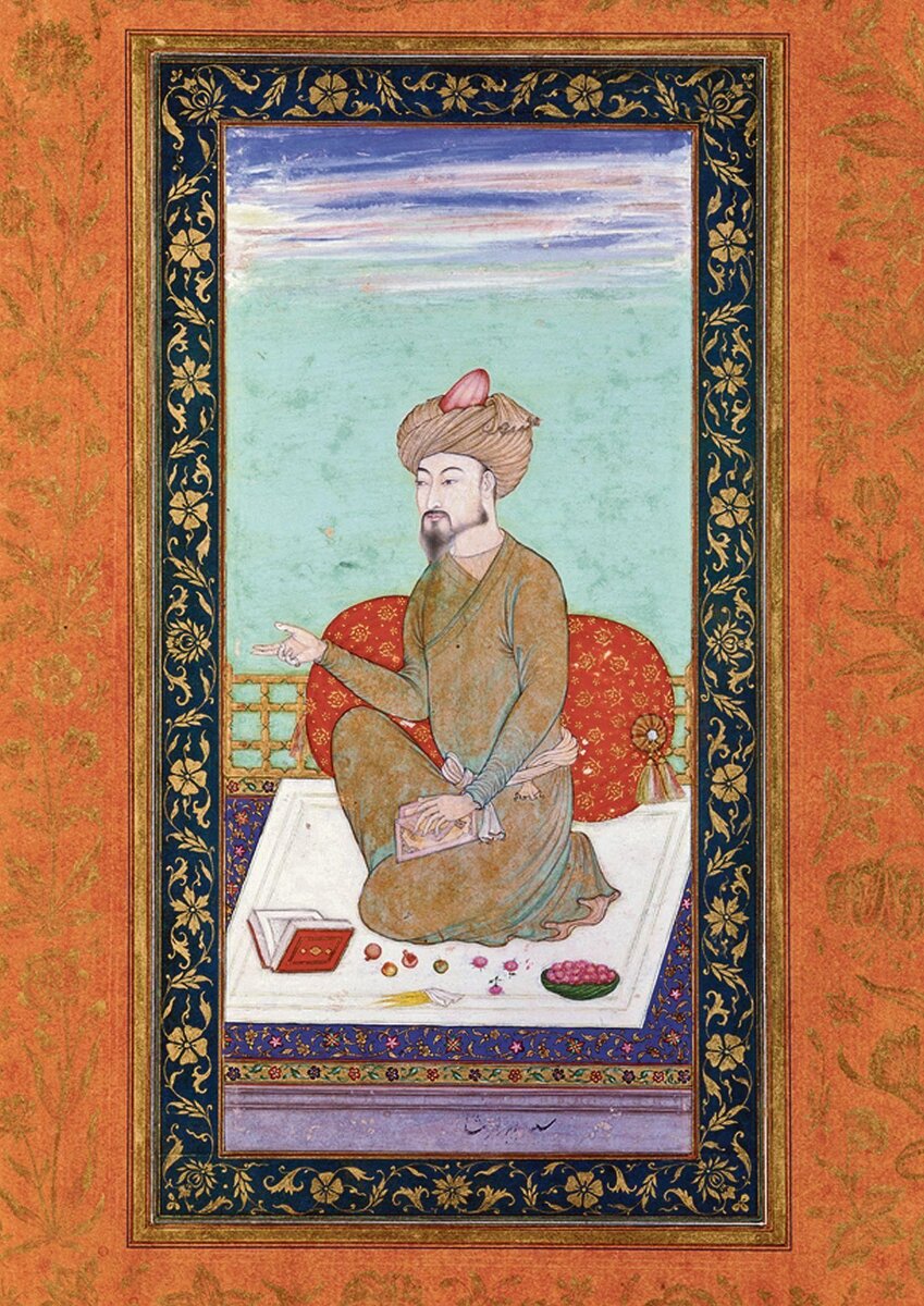 Бабур на миниатюре 17 века.