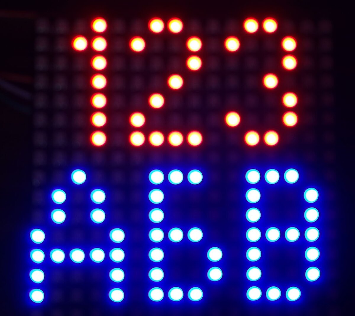 Цифры и русские буквы на LED матрице