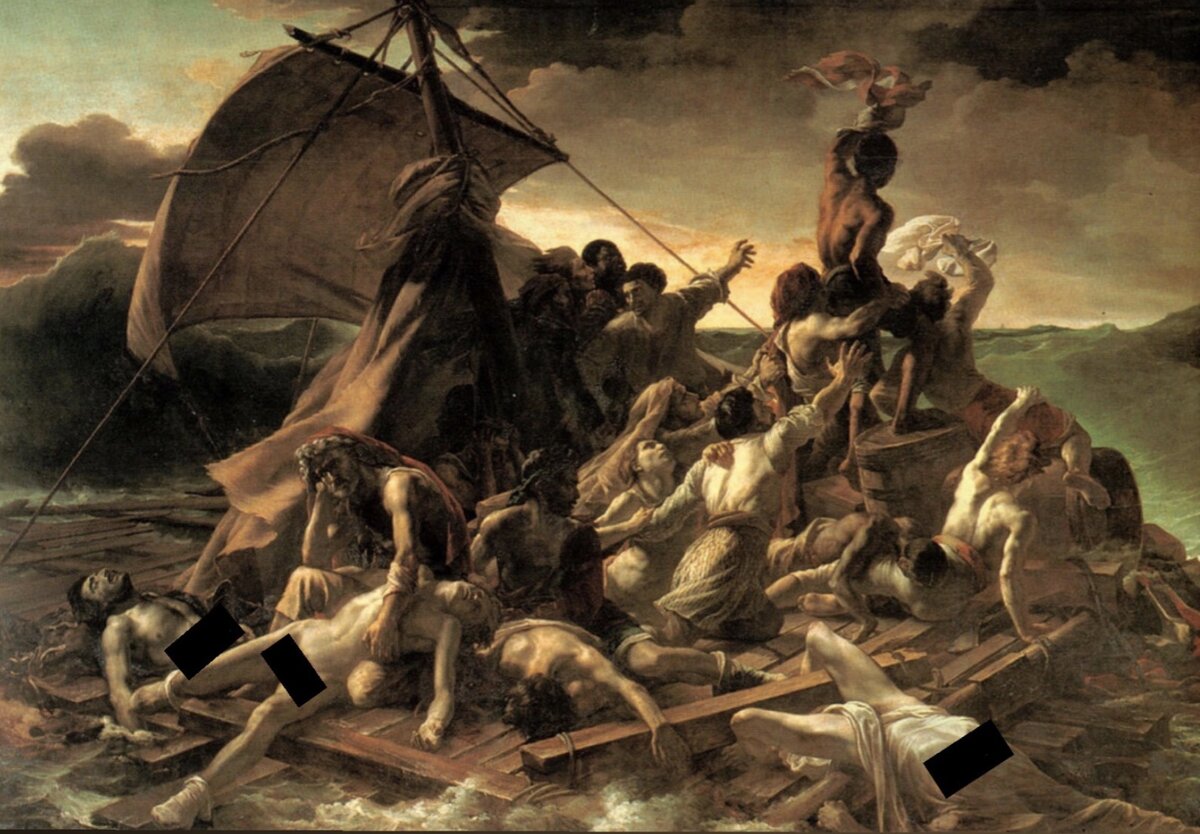 Теодор Жерико. Плот «Медузы». 1819. Без цензуры: https://ru.wikipedia.org/wiki/Плот_«Медузы»