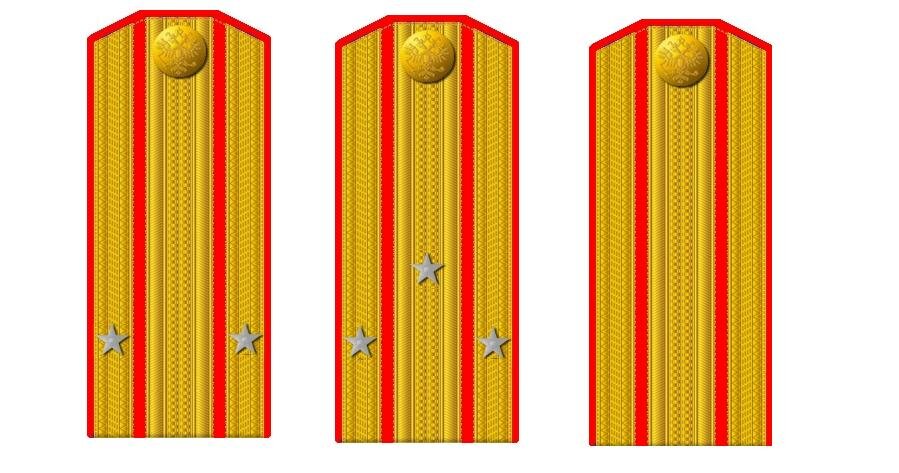 штаб-офицерские погоны: майор, подполковник, полковник