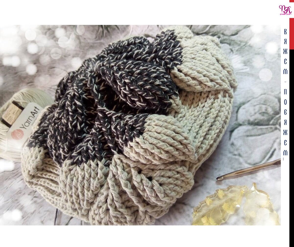 Представила как берет. Оригинально же выглядит? Только однотонным делать надо или листья выделять. @natali_roses