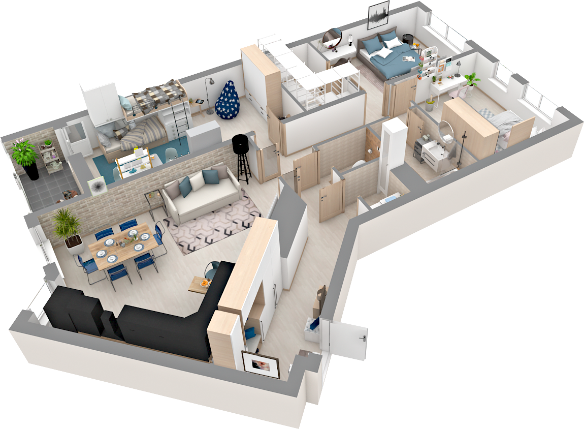 ЖК "Преображенский, мастер-спальня с гардеробной