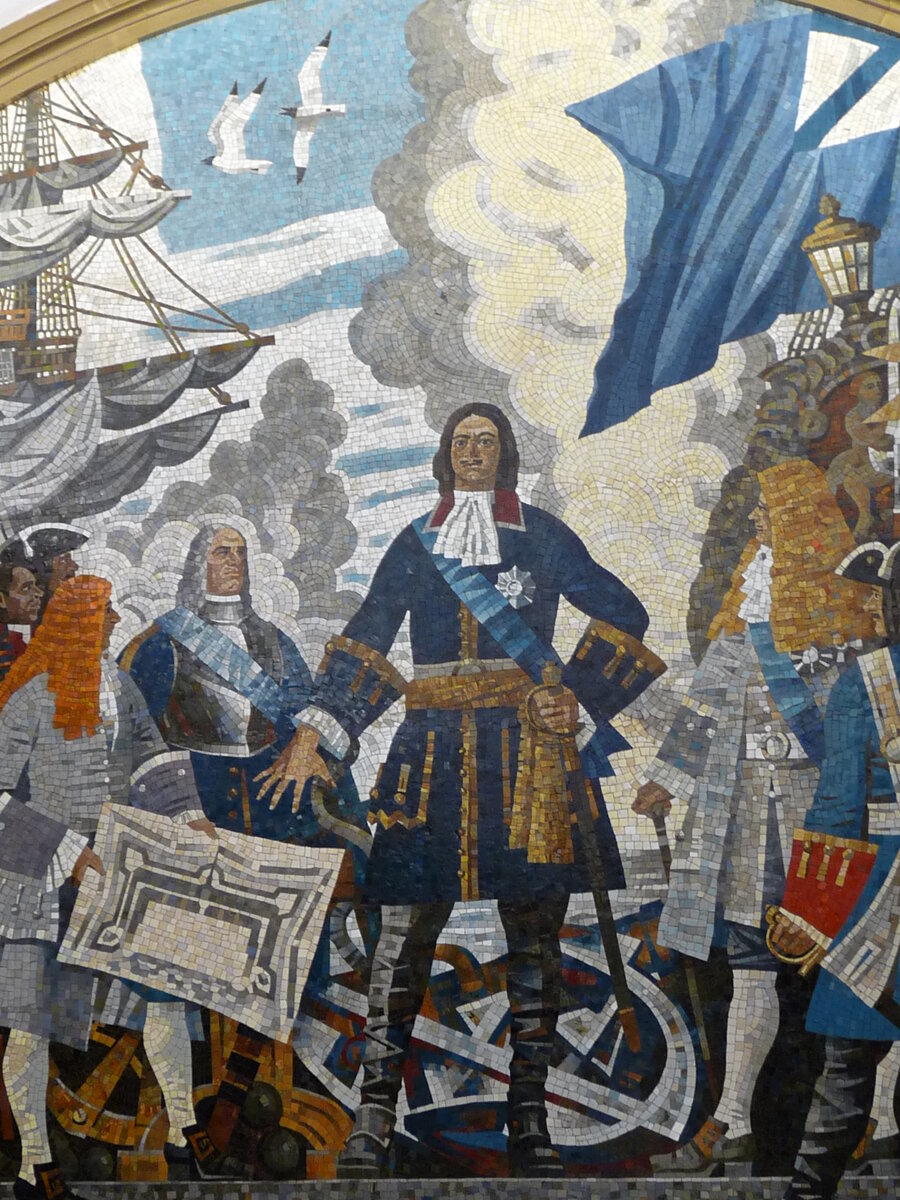 Пётр Первый - фреска на станции метро "Адмиралтейская"