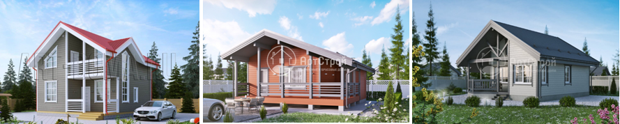 Квадратные дома могут быть одноэтажными и двухэтажными