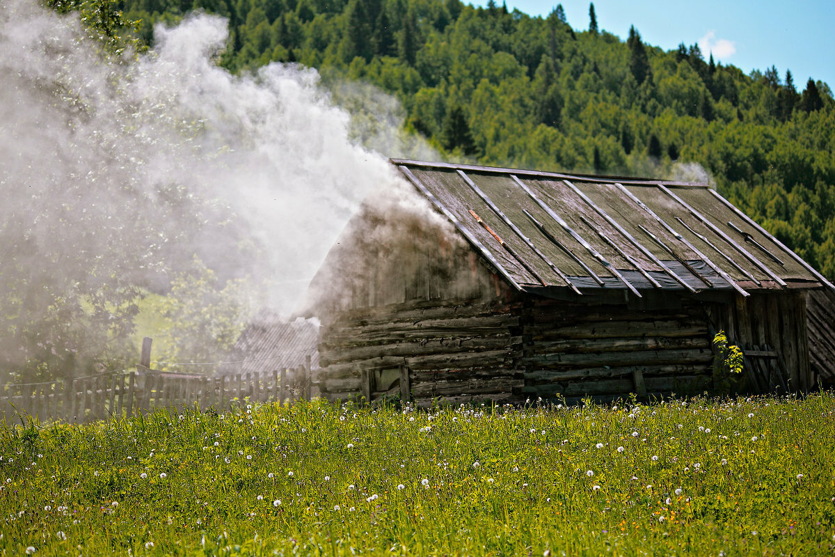 Вот так топится баня по-чëрному. Яндекс Картинки