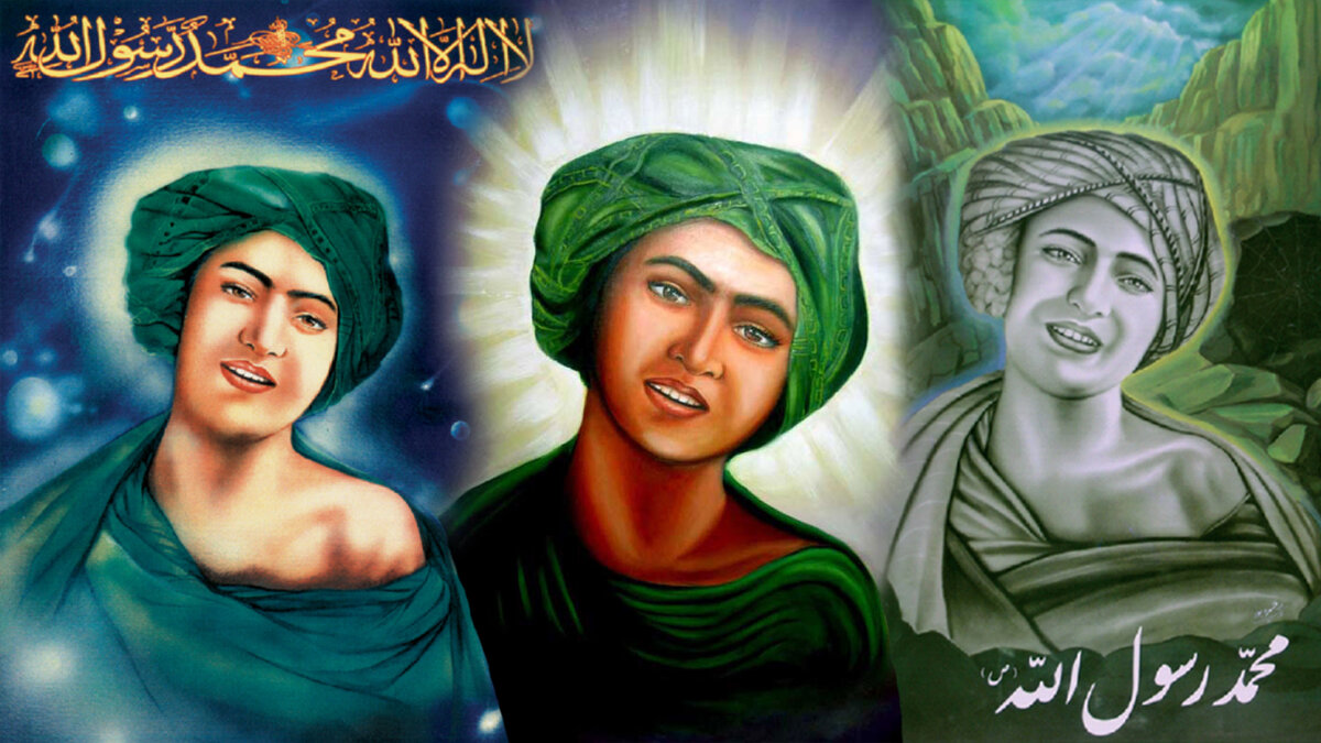 Иранские плакаты конца 1990-х и начала 2000-х с изображением молодого пророка Мухаммеда