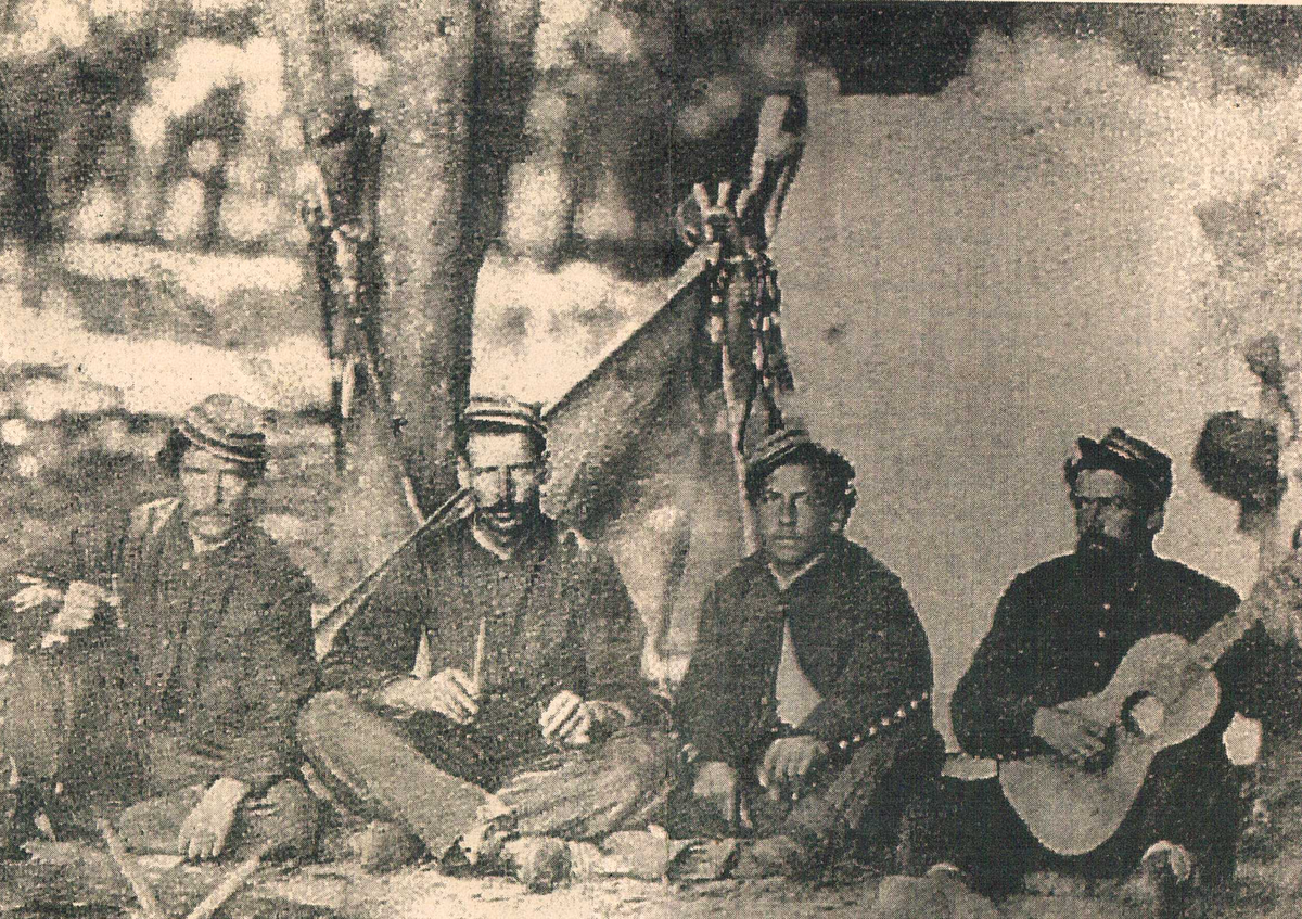 Солдаты парагвайской армии. Фото времен войны Тройственного альянса (Парагвайской войны).