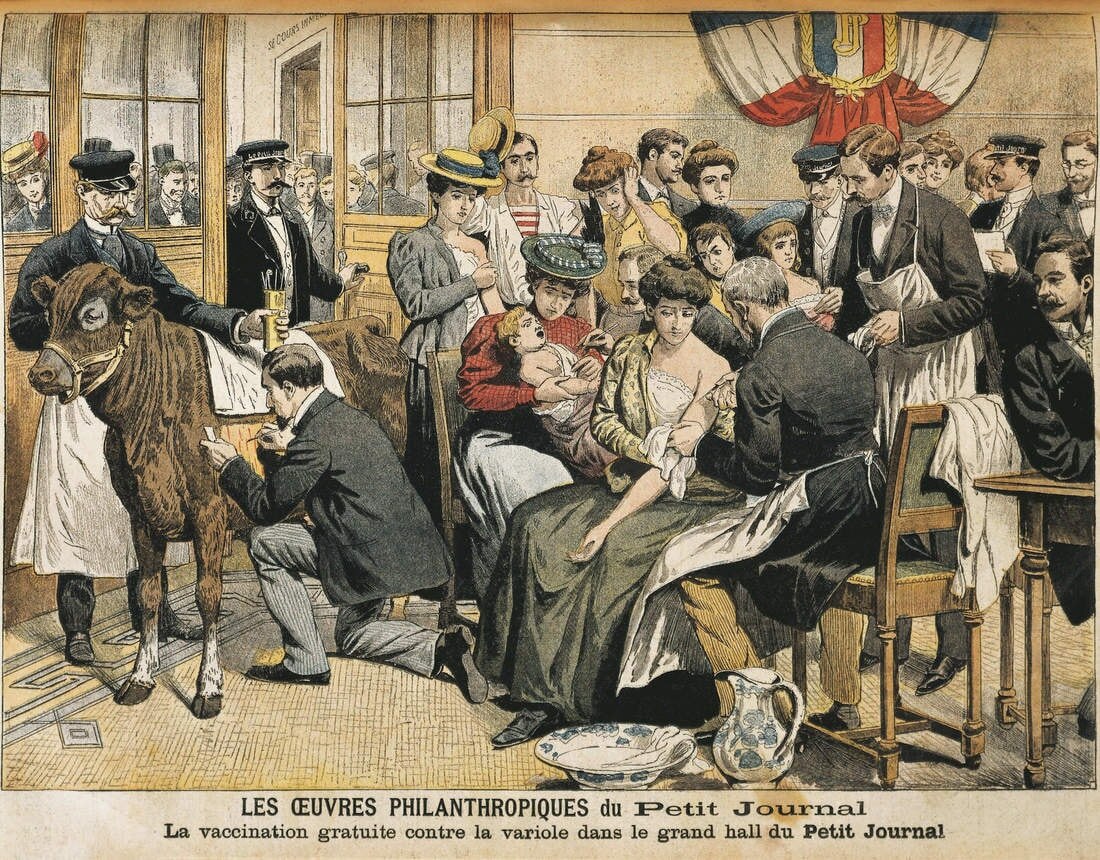 Прививки от оспы в Париже, позапрошлый век.