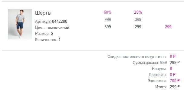 Внезапная скидка на шорты и акция