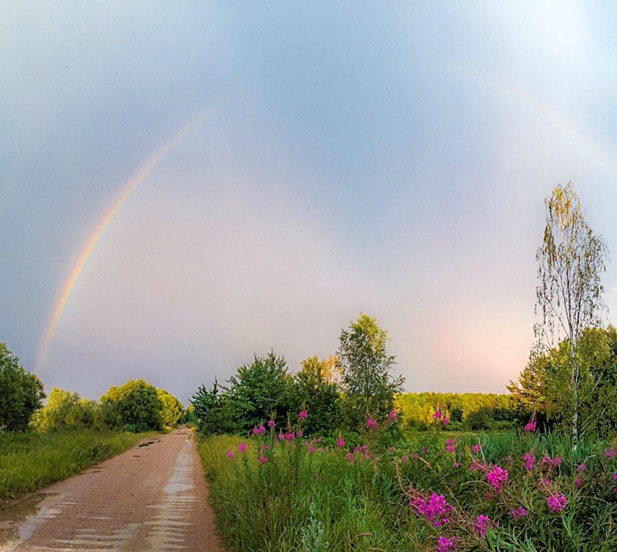 Показать радугу после дождя фото