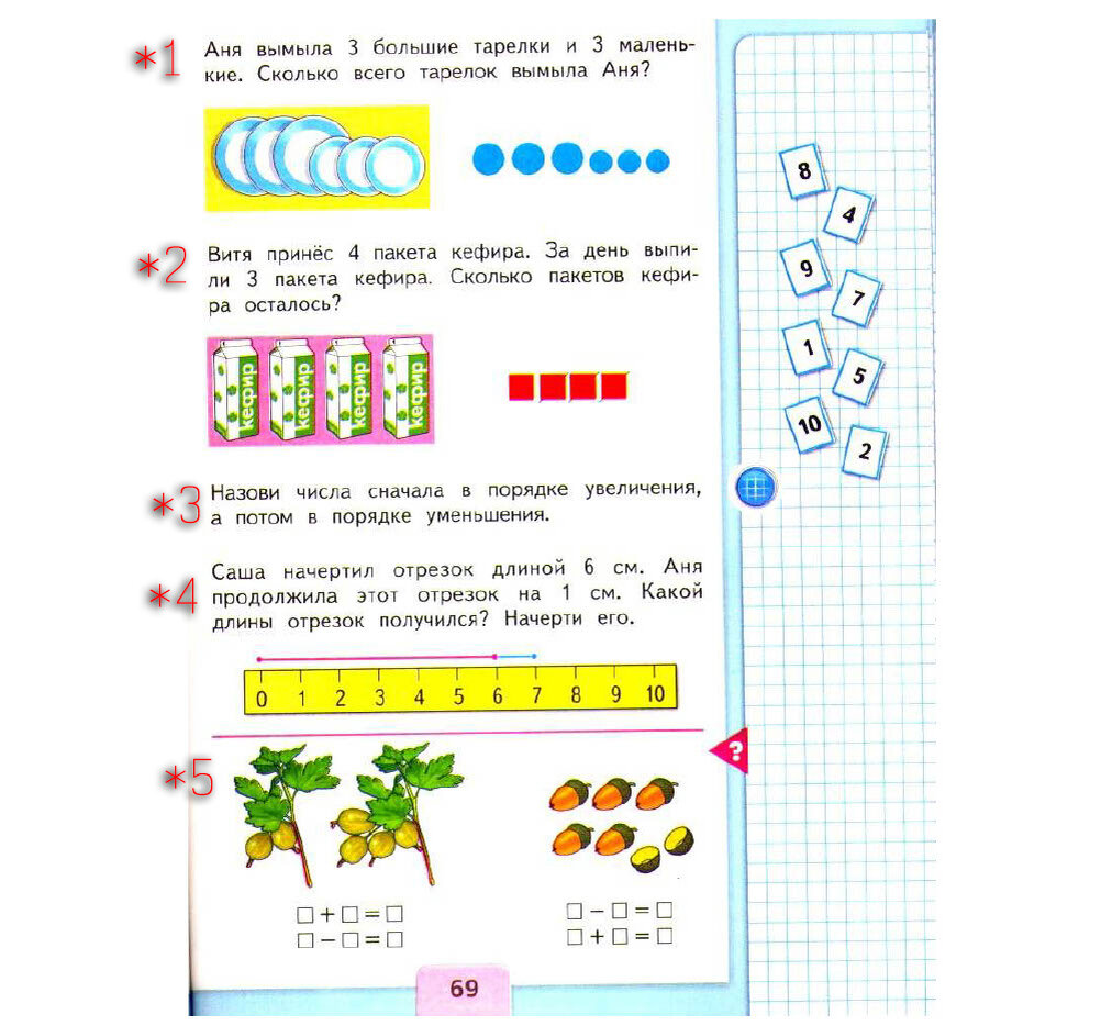 Математика. 1 класс (часть 1). Моро, Волкова, Степанова. Стр. 64-73.  Решения | Математика (от школы до логики) | Дзен