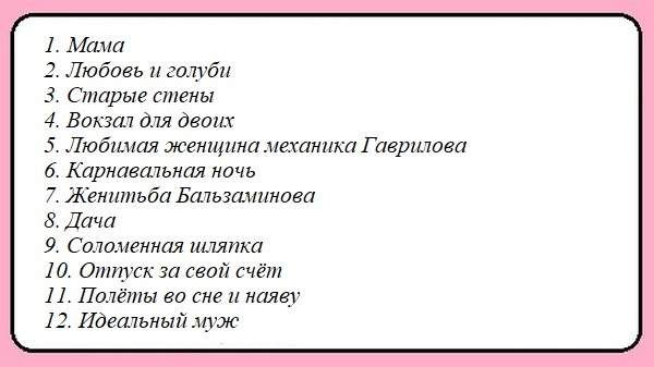 А вот и список