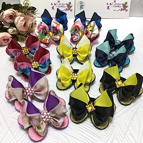 Размер бантиков  8 х 6 см, диаметр резинки 4 см