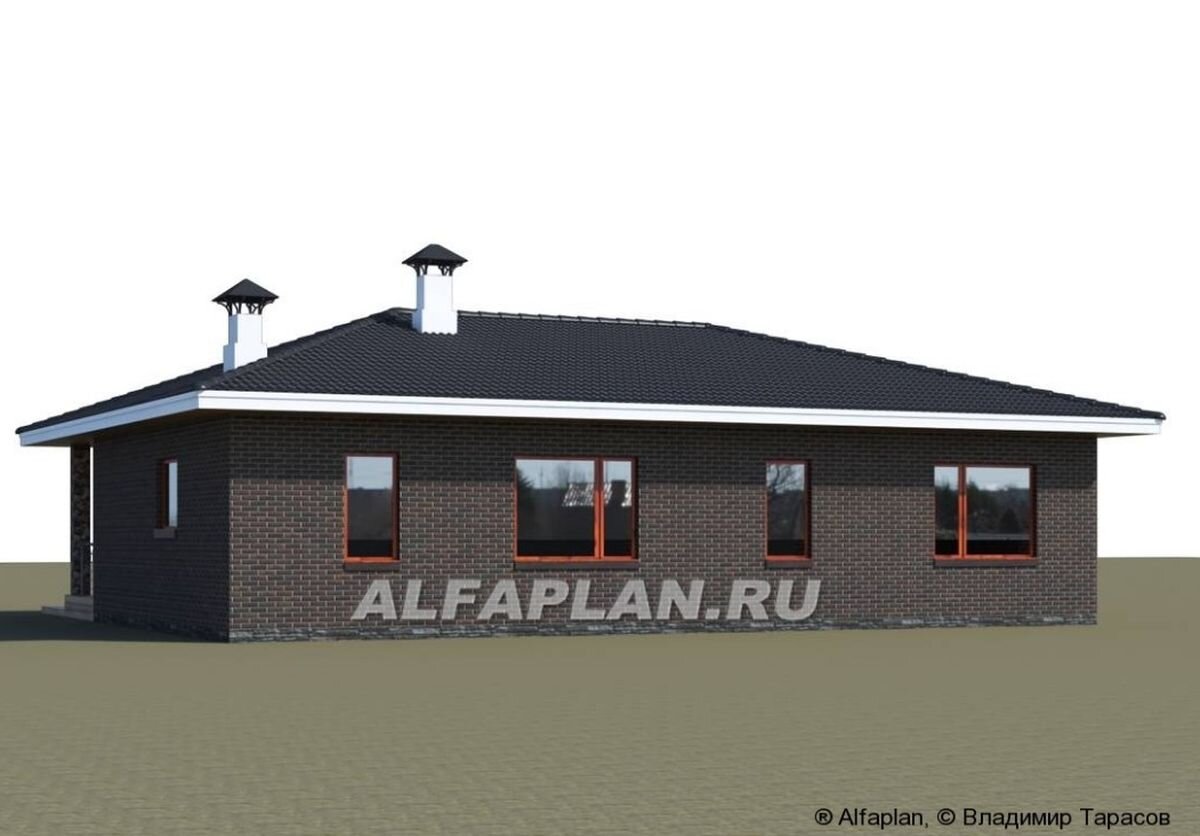 Фасады дома (вид сзади) по проекту "Гравитация" 585А 