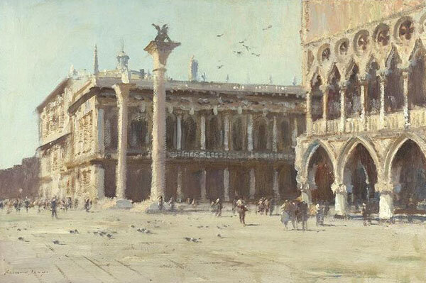 Фотография картины Э. Б. Сигоу  "На площади Святого Марка в Венеции" (из открытых источников)