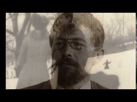 Портрет Чехова. Фон-кадр из фильма "Шутка". 