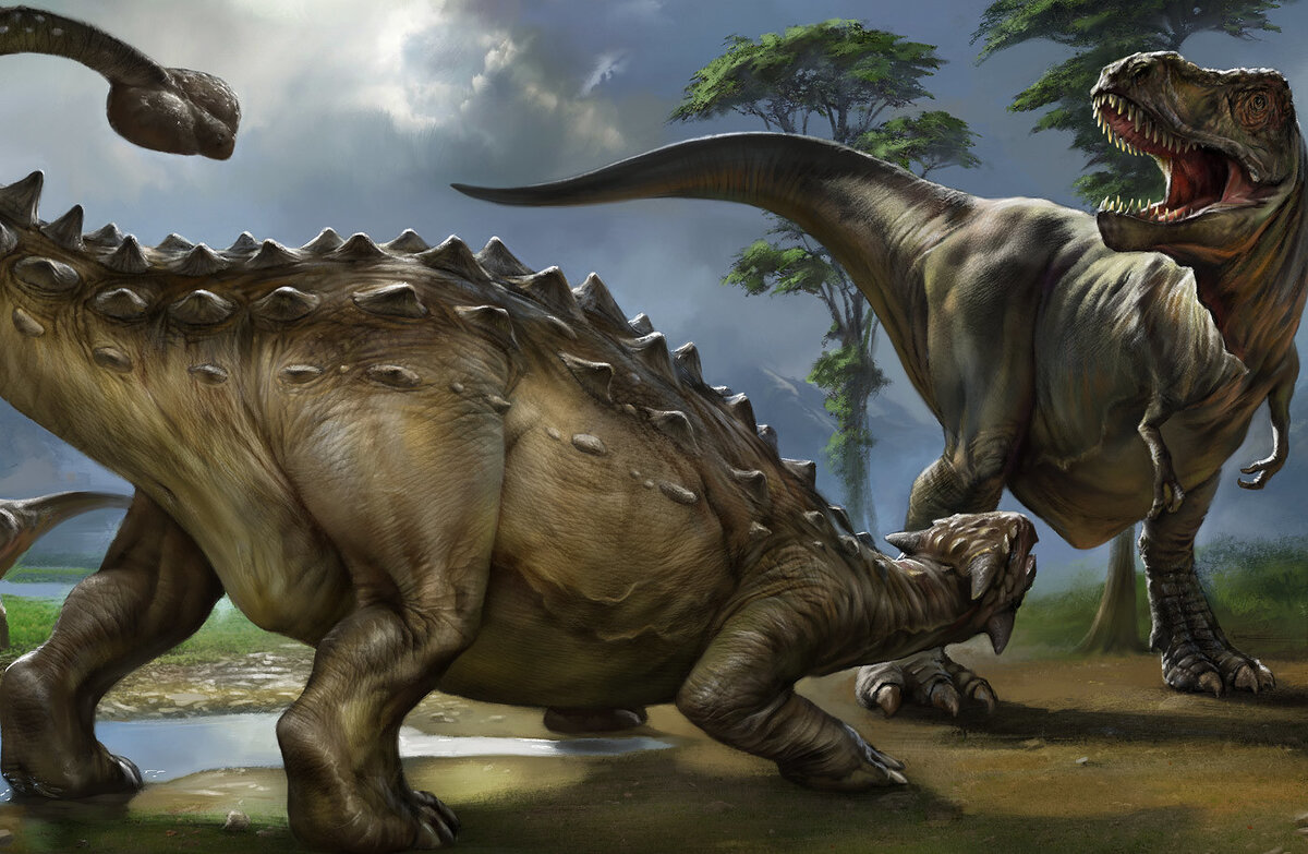 Анкилозавр и Тиранозавр