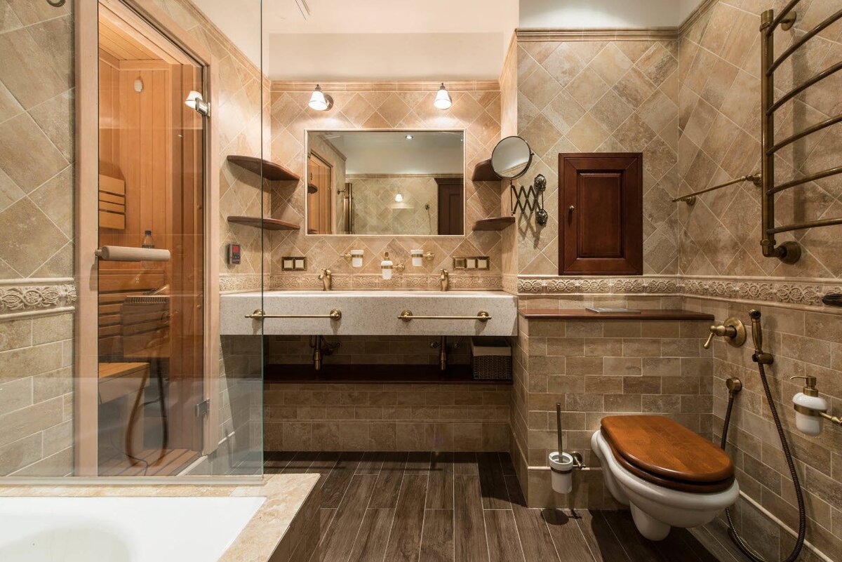 Ванная комната — это место, которое используется не только для осуществления гигиенических процедур, но и для улучшения настроения и самочувствия после изнурительного трудового дня. Здесь люди отдыхают, освежаются и на мгновение забывают о проблемах. Приятный и эстетичный декор предпочтителен. Внешний вид полов и стен определяет общий дизайн ванной комнаты. Сегодня существует богатый выбор отделочных материалов для помещений данного типа. Времена, когда наносилась на стены исключительно керамика уже в прошлом. Хотя плитка по-прежнему популярна и модна, в игру вступила другая отделка: 
каменная облицовка;
обои;
структурная штукатурка;
стекло;
дерево.