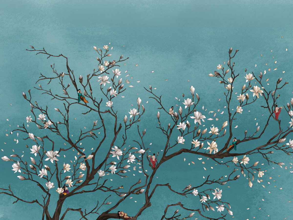 Дизайнерское панно обои от студии "Пеночка. Живой Дом."