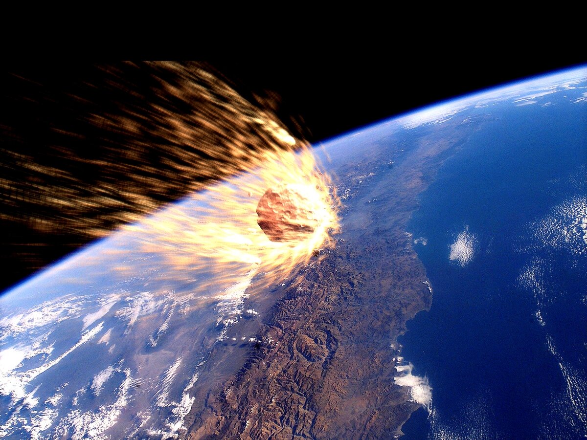 Планета земля катастрофа. Метеорит и Планета. Метеорит падает на землю. Падение астероида. Метеорит в атмосфере.