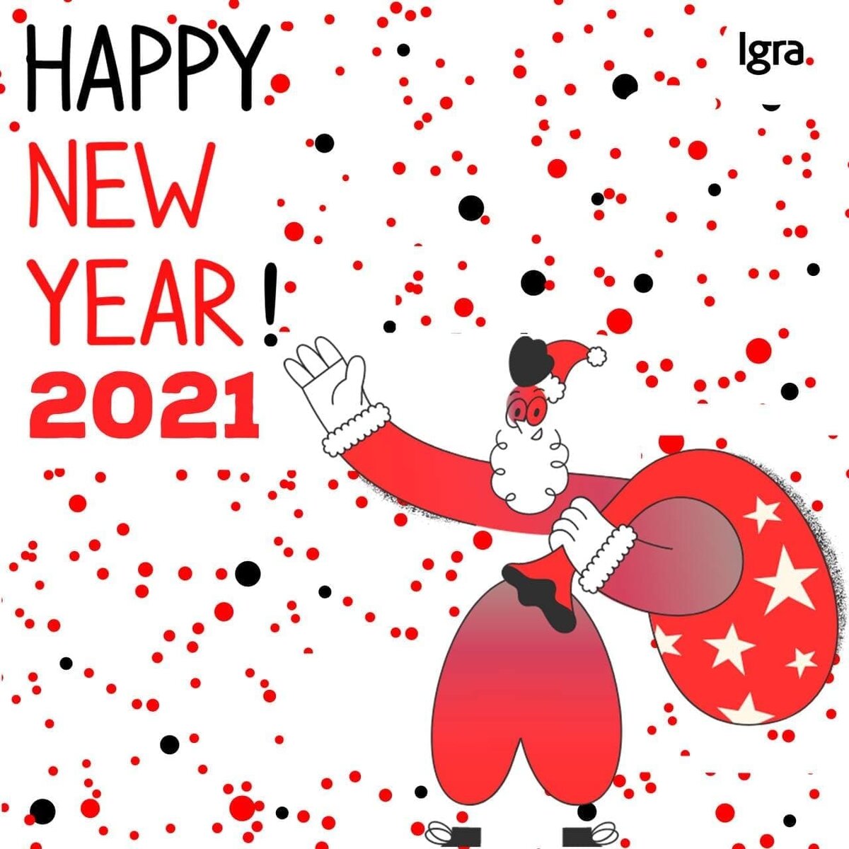 Уважаемые партнёры проекта Igra, поздравляем Вас с грядущим 2021 годом!🎄💥 

Благодарим каждого за наш совместный 2020 год! ✨За упорный труд и достижения намеченных целей. 🎯
Большая гордость осознавать, что мы с вами, одна большая команда, которая в 2021 году сможет достигнуть и выйти совершенно на другой уровень. 💫 

Хочется пожелать Вам и вашим близким крепкого здоровья, достижения успехов и финансового благополучия! 💰❤️
Впереди у нас яркие моменты, новые победы и движение вперед! 🏆
С новым годом, друзья! 🥂🎄🎉