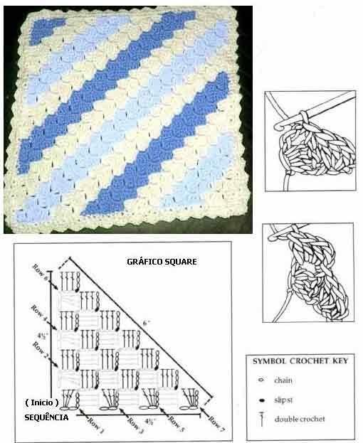 Рисунок для пледа крючком схема