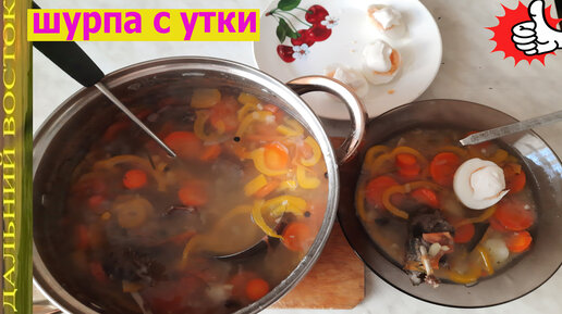 Шурпа с утки( чирок) в домашних условиях