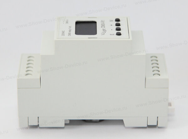 Одноканальное DMX реле на DIN рейку "VJLight DMX-R1". https://shop.show-device.ru/VJLight-DMX-R-1.html