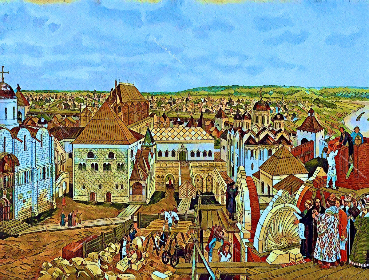 Новгород в 14 веке. Москва в 14 веке. Князь Симеон гордый. 27 Век. Процветающая народа иллюстрация.