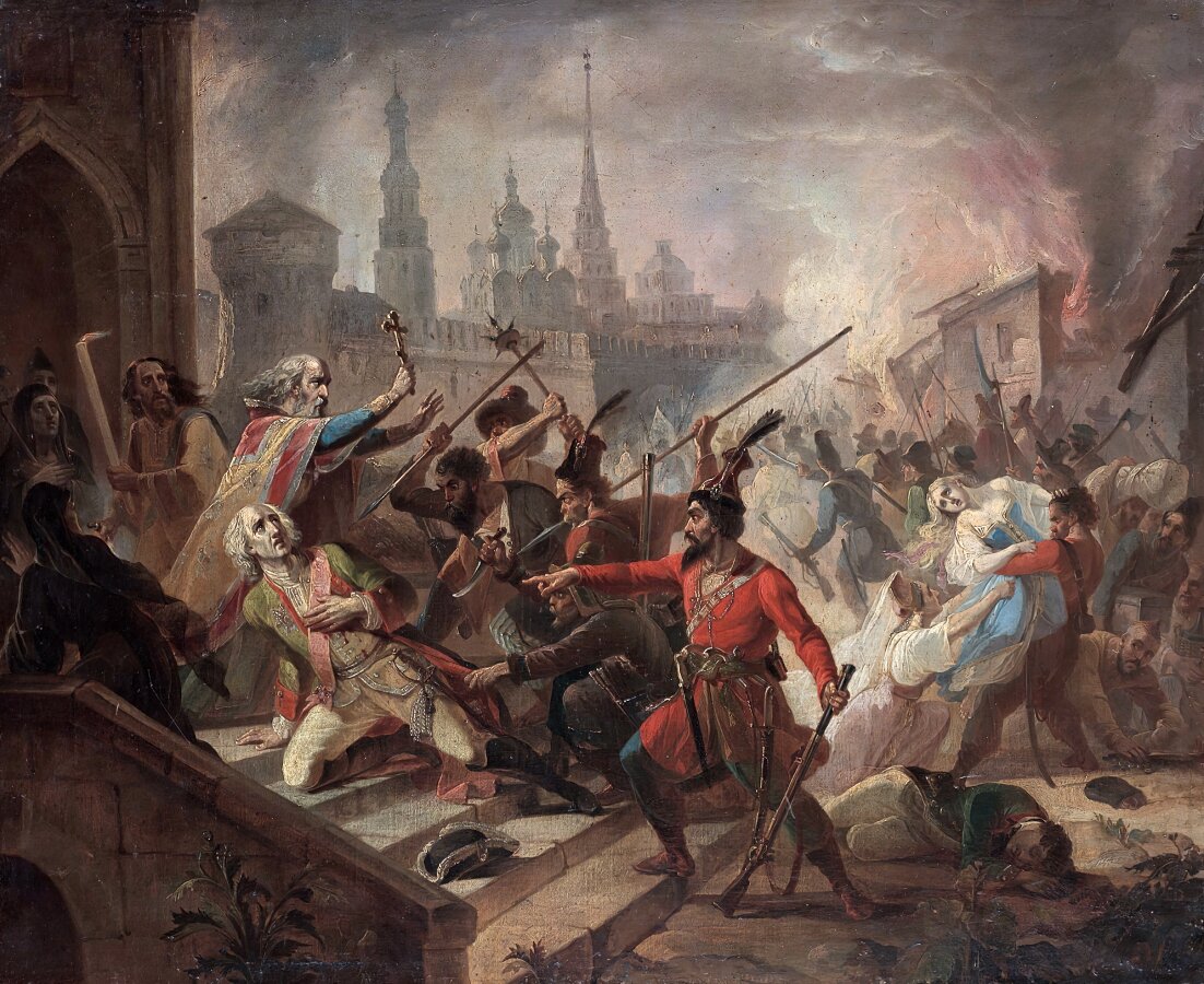 Взятие Казани Пугачёвым. Художник: Ф. А. Моллер